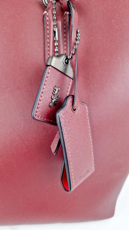 Coach 1941 Dakotah Satchel in Burgundy Red Smooth Leather Handbag Crossbody Bag - Coach 59132