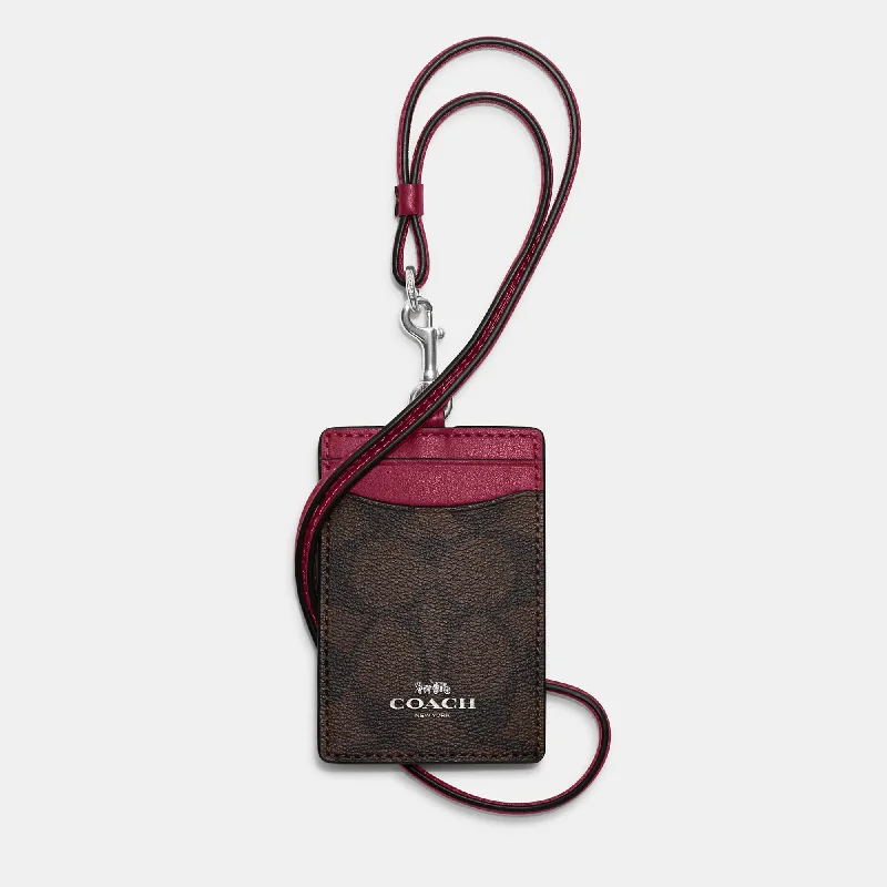 Coach Outlet Id Lanyard In Signature Canvas