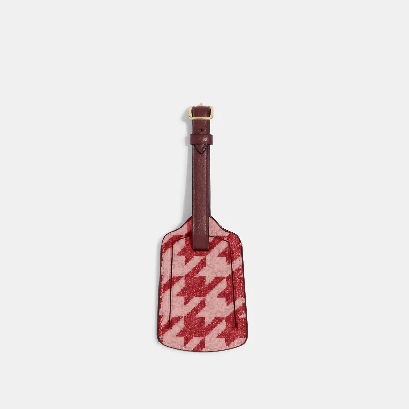 Coach Outlet Luggage Tag With Houndstooth Print