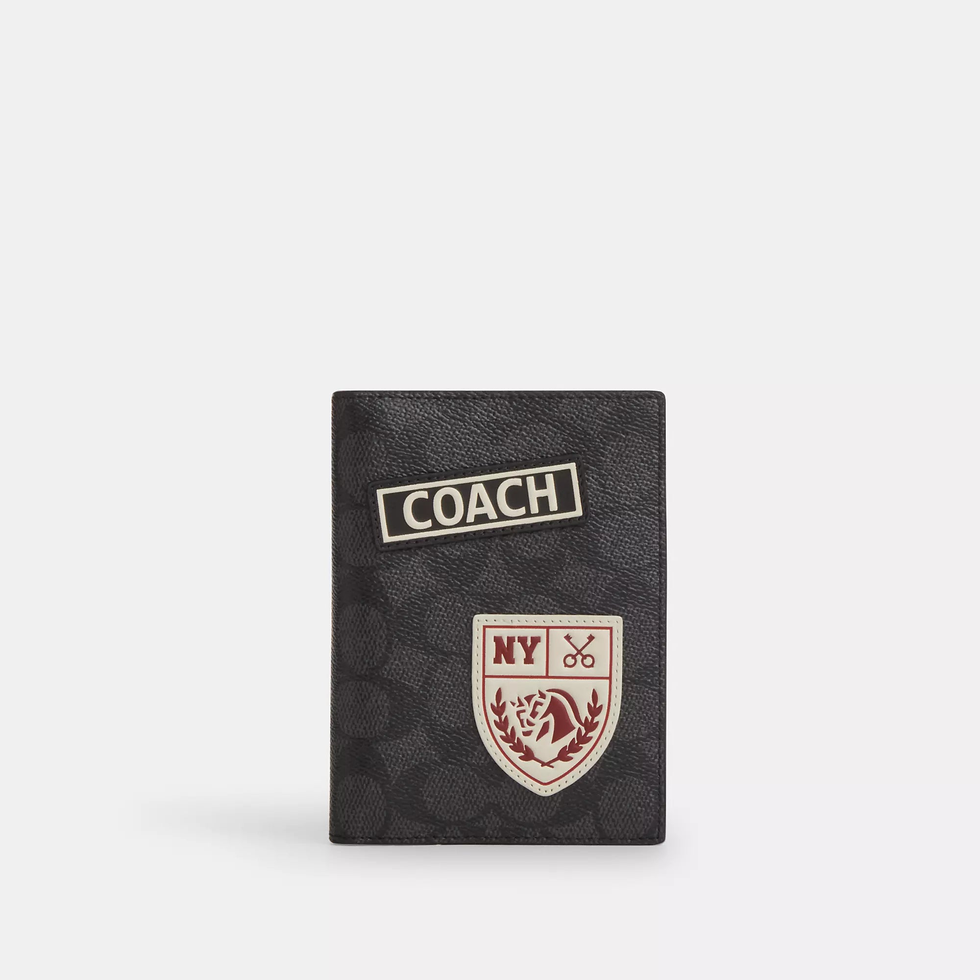 Coach Outlet Passport Card Case In Signature Canvas With Patches