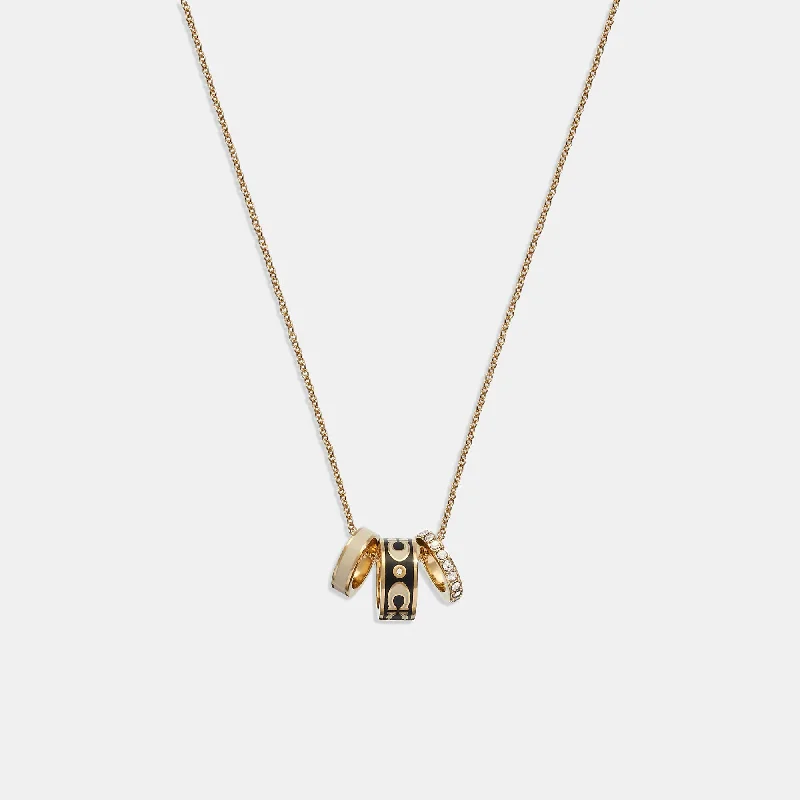 Coach Outlet Signature Enamel Rondell Necklace