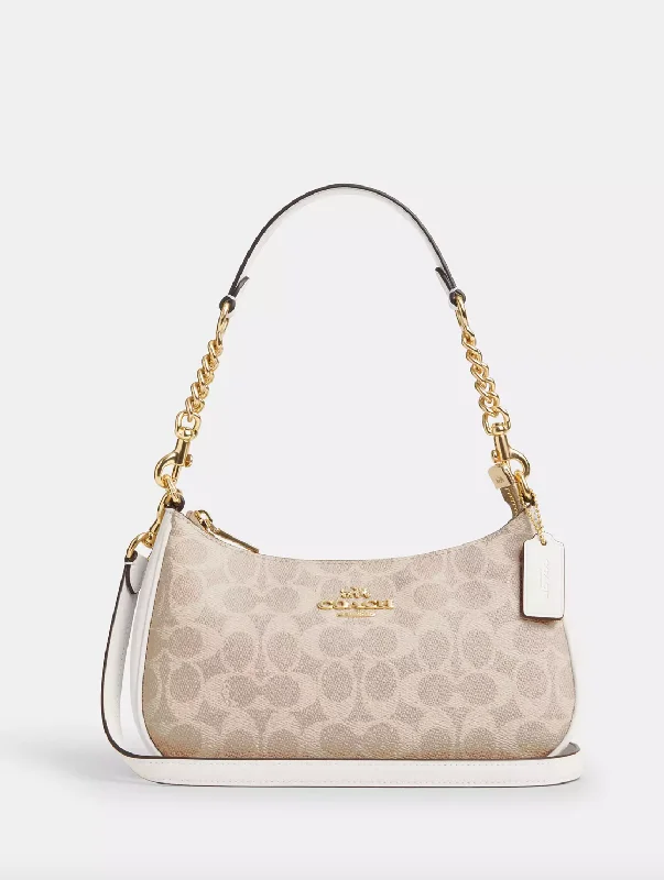 Coach Teri Shoulder Bag In Signature Gold Sand Chalk