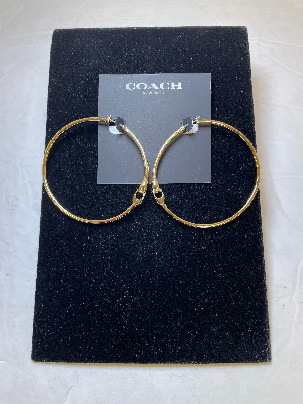 Earrings Designer By Coach In Gold