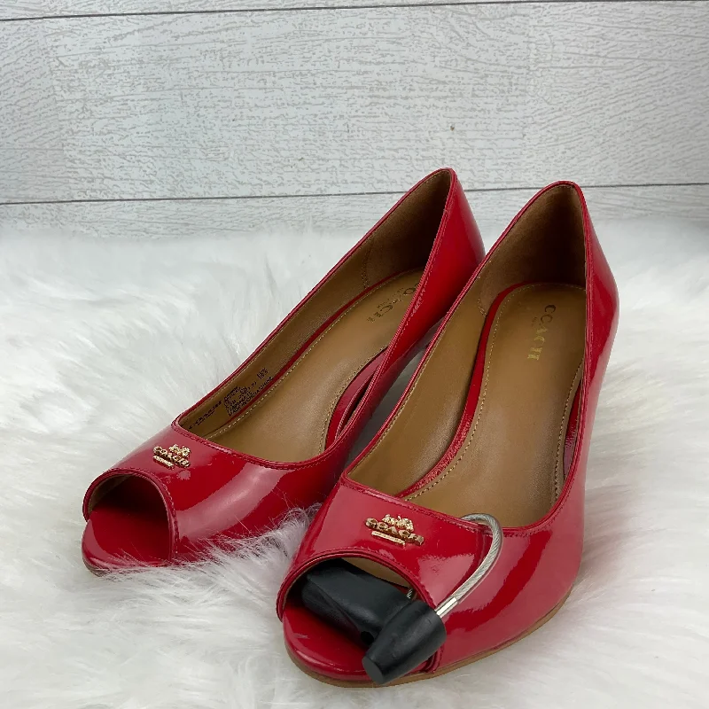 Shoes Designer By Coach In Red, Size: 5.5