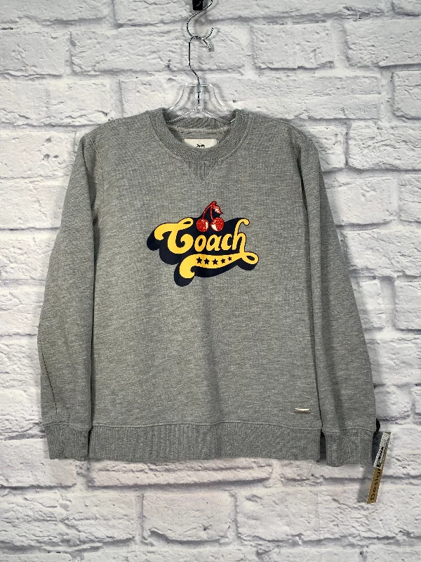 Sweater Designer By Coach In Grey, Size: Xs