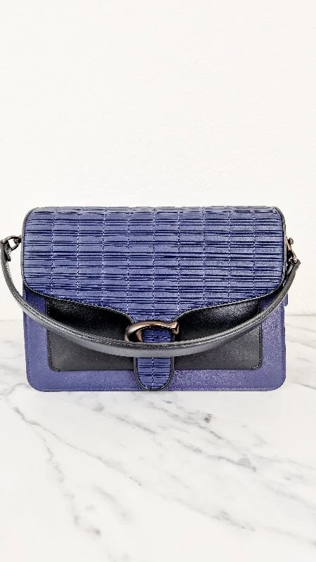 Coach Tabby Sample Bag with Ruched Pleating in Cadet Blue and Black Leather - Handbag