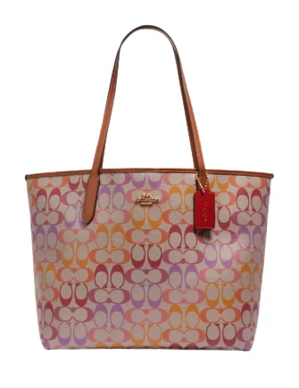 Coach City Tote in Rainbow Signature Canvas