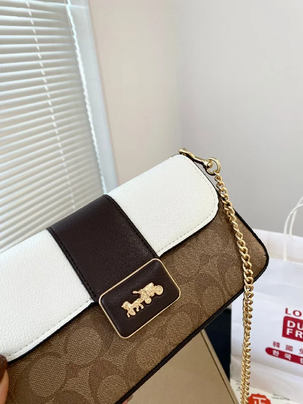 Coach Grace series cowhide spliced shoulder bag