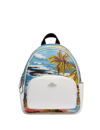 Coach Mini Court Backpack With Hawaiian Print