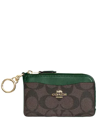 Coach Multifunction Card Case In Signature Canvas