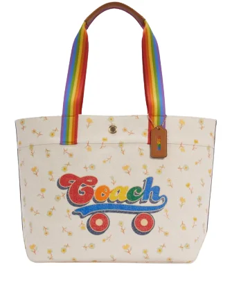 Coach Tote With Rainbow Roller Skate Graphic