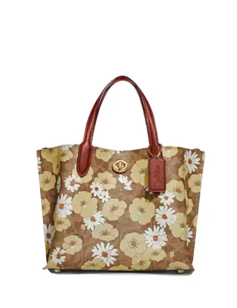 Coach Willow Tote 24 In Signature Canvas With Floral Print