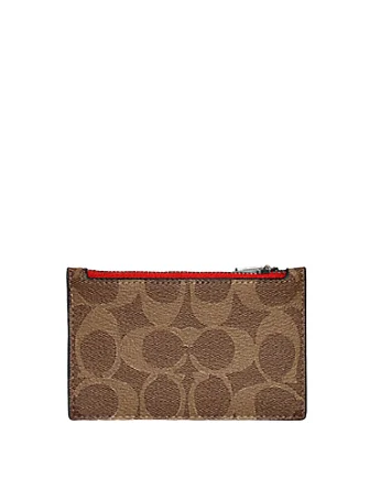 Coach Zip Card Case In Signature Canvas